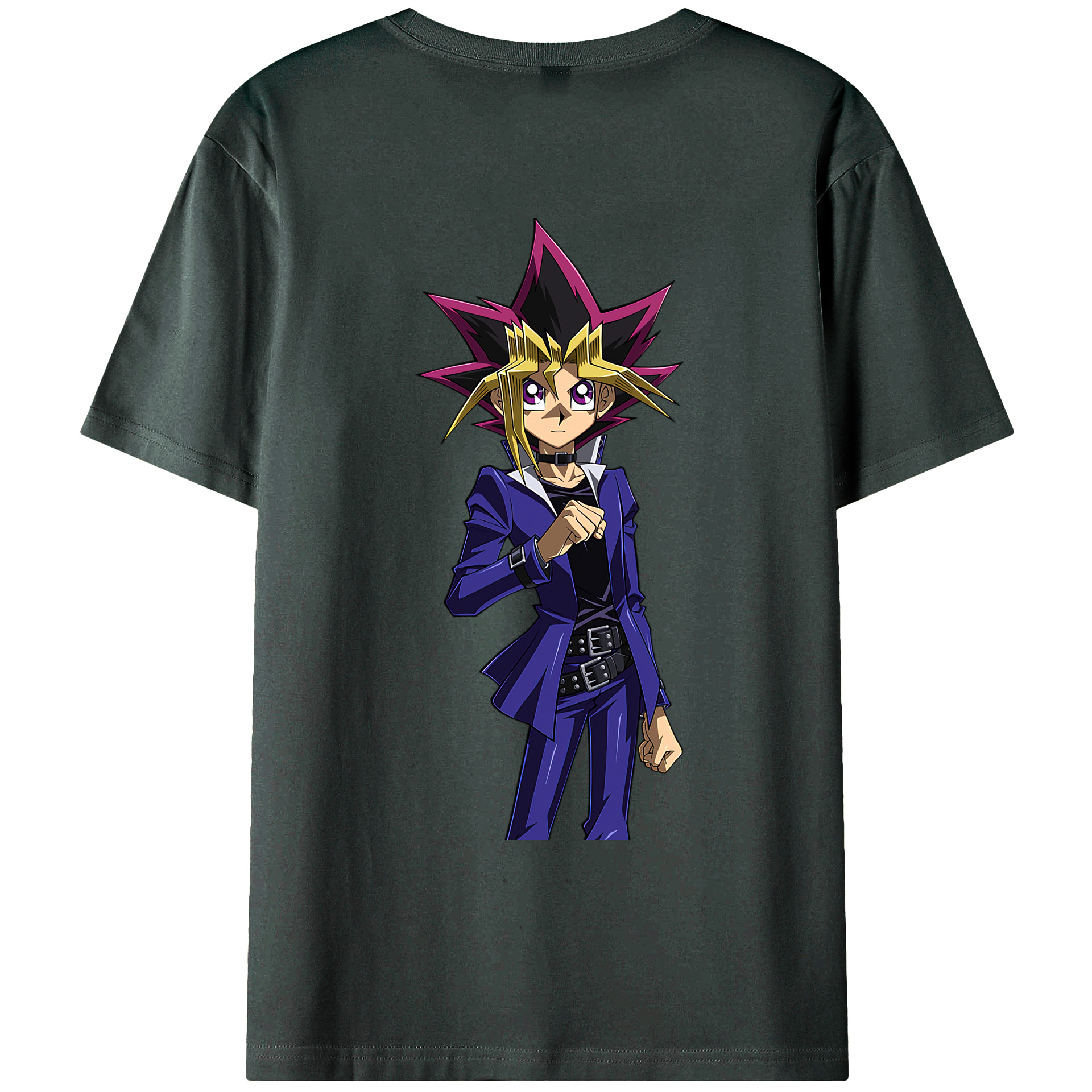 （画像用） 遊☆戯☆王 Yu-Gi-Oh! 綿100％ メンズ半袖Tシャツ（バックプリント） 通気性
